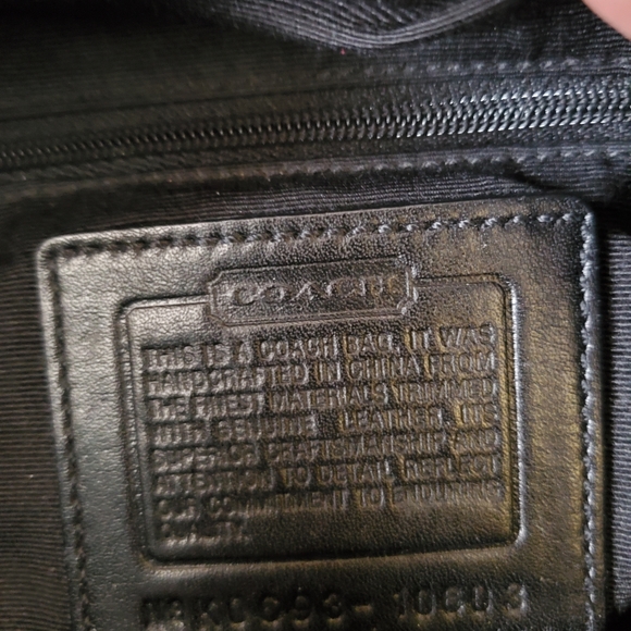 COACH 10603 Black Canvas & Leather Signature Handbag Purse - Picture 6 of 8